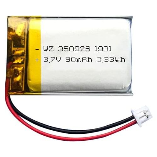 Hot sale 350926-90mah bluetooth headset polymer lithium battery can be customized