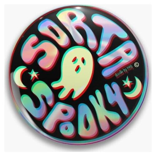 Holo Sorta Spooky Soft Button Pin Jewelry Women Collar Funny Badge Lover Gift Clothes Cute Creative Brooch Hat Decor Metal