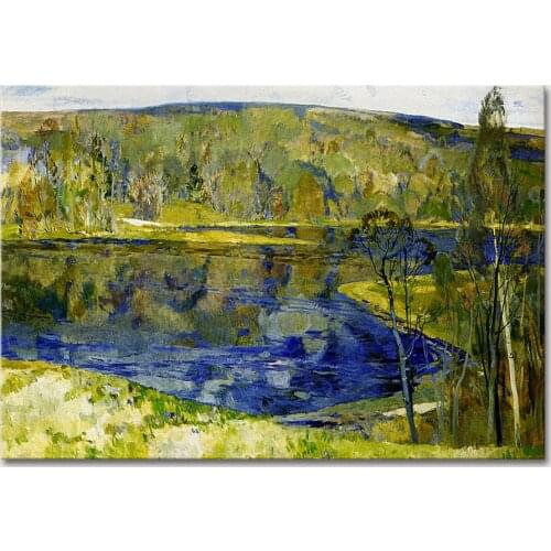 Hand Made Vincent Van Gogh Copy Impressionist Lake Landscape Oil Painting On Canvas Wall Art Picture For Living Room Home Decor