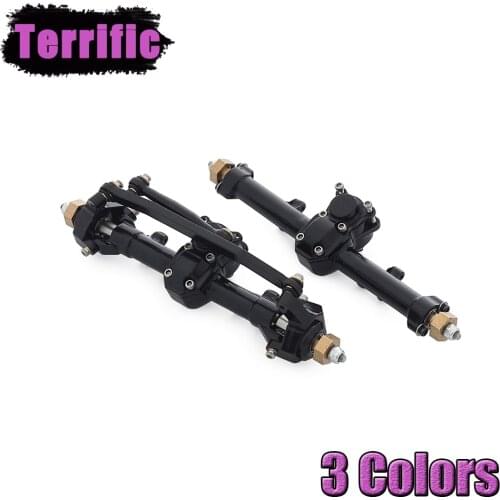 Metal Front & Rear Axle Set Anodized Assembled for 1/24 RC Crawler Axial SCX24 90081 Chevrolet C10 B-17 Truck Upgrade