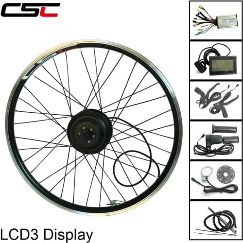 Ship From Spain Russia Electric Bicycle Conversion Kit 36V 500W for 20 24 26 27.5 28 29in 700C E-Bike Rear Motor Wheel LCD3