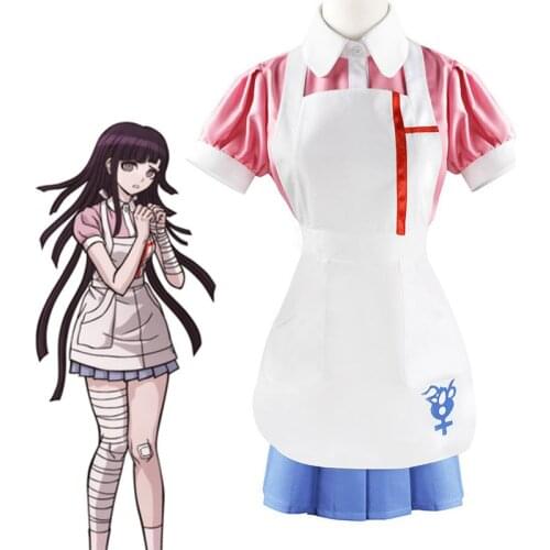 Danganronpa Mikan Tsumiki Cosplay Costume Halloween Carnival Ultimate Nurse Funny Costume Cafe Maid Uniform For Women