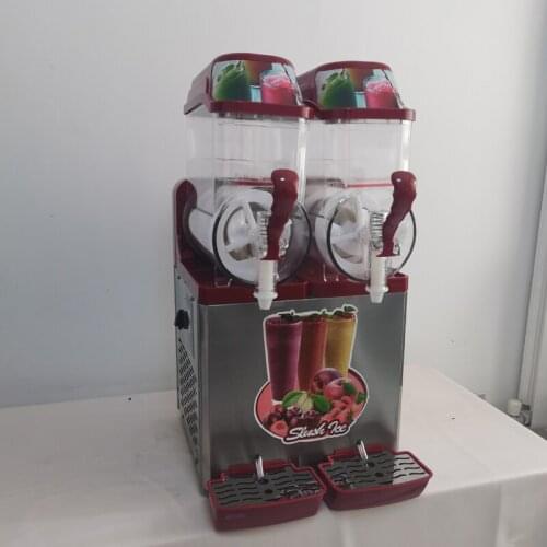 Frozen Drink Slush Machine 2 Cylinder Snow Melting Machine Ice-Cool Juice Dispense Commercial Smoothies Machine