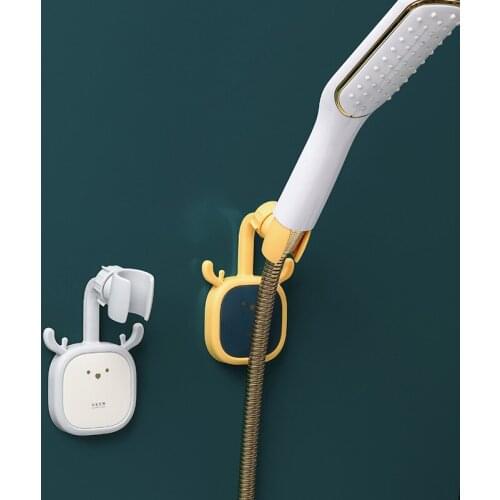 Cute Shower Head Bracket Punch-free Universal Shaking Head Adjustable Bathroom Bracket Water Heater Shower Nozzle Fixed Seat