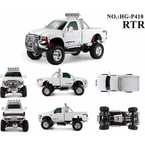 HG-P410 1/10 4WD 2.4G 30KM/H RC Car Remote Control Truck RC Model Car Toy For Children Education Toys Birthday Gift- White Black