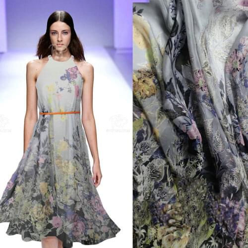 Fashion mulberry printed silk chiffon fabric for one-piece dress 24 design choose 100% silk