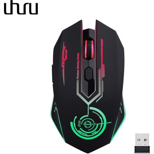 UHURU Rechargeable 2.4Ghz Wireless Gaming Mouse 5 Buttons Changeable LED Color Ergonomic 7200 DPI PC Mouse for Computer Gaming