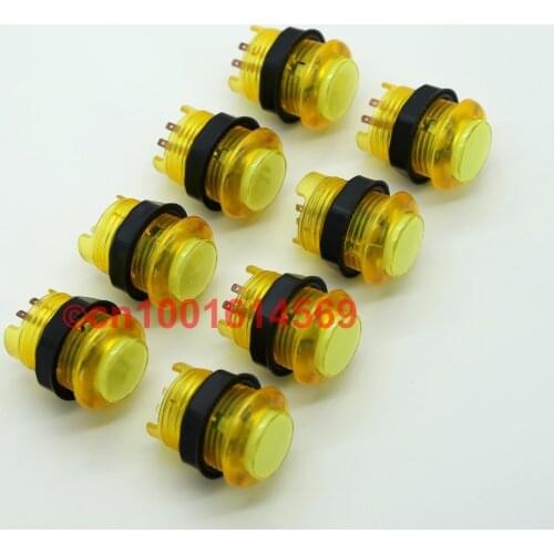 Reyann 8 pcs/lot 5V 30mm Arcade Game DIY Kits Parts LED Illuminated Arcade LED Button With Build-in Microswitch For MAME- Yellow