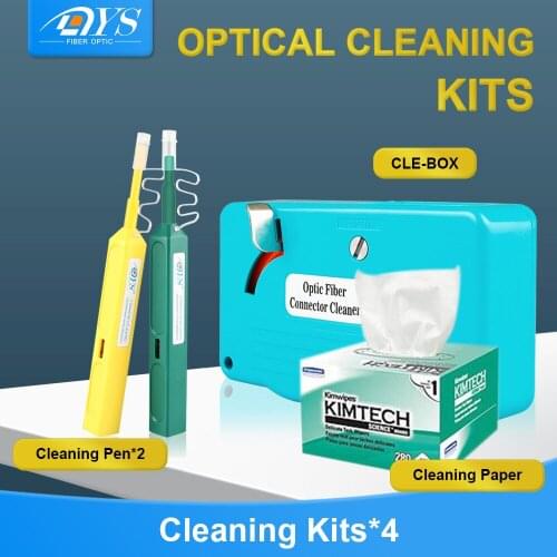Optical Fiber Cleaning Kits 2pcs One Click Cleaning Pen 1pc CLE-Box and 1pc Cleaning Paper