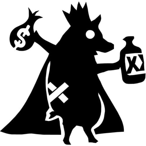 Car Stickers Drunk Pig Interesting PVC Car Decoration Accessories Decals Creative Waterproof Sunscreen Black/white,18cm*18cm