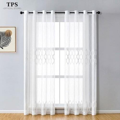 TPS Water-drop Solid Tulle Curtains in the Living Room Medieval Sheer Curtains for Bedroom Decor Drapes Window Treatment Blinds