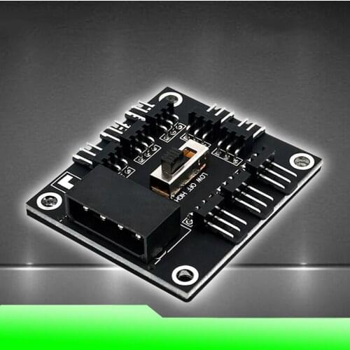 Wholesale 1 to 8 3Pin Fan Hub Pwm Sata Molex Splitter PC Mining Cable 12V Power Suppply Cooler Cooling Speed Controller Adapter