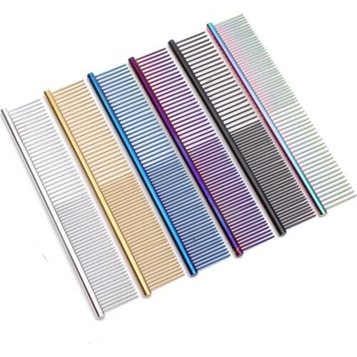6703 10Pcs Stainless Pet Dog Comb for Dogs Cats Hair Removal Single Row Straight Comb Puppy Hair Grooming Tool Animal Products