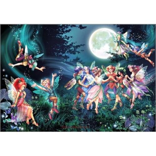 Counted Cross Stitch Kits Needlework Embroidery - Crafts 14 ct Aida DMC Color DIY Arts Handmade Home Decor -Moonlight Fairies