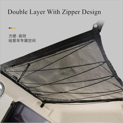 Car Roof Ceiling Net Mesh Storage Bag Pouch Ceiling Pockets For SUV Van 4WD