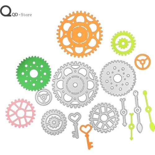 Scrapbooking Metal Cutting Dies Puzzle Embedding Gear Set DIY Card Make Mold Model Craft Decoration New 2021 Wholesale