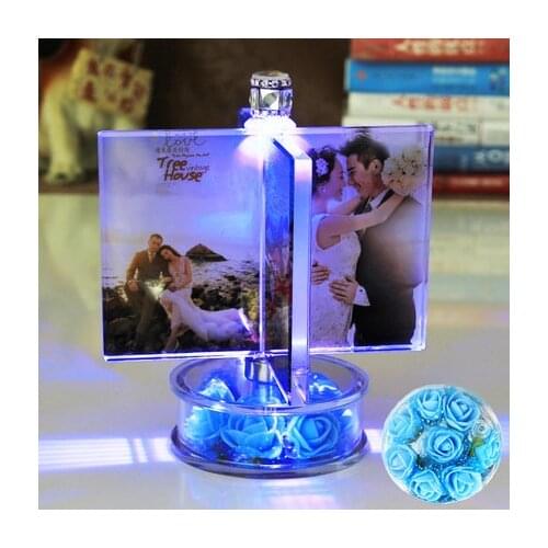 Rotated Windmill Crystal Photo Frame Glass Album for Pictures Frame Friends Unusual Personalized Gift Hold 4 Pic Custom ZM156