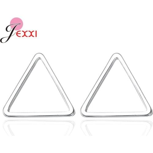 Simple Metal Stud Earrings for Women Girls Birthday Gift Pure 925 Sterling Silver Jewelry Ear Brincos Pendientes Ornaments