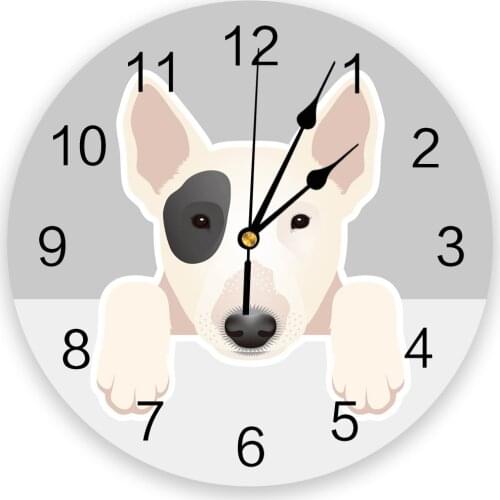 Animal Dog Pet Yellow White Cute Wall Clock Kitchen Living Room Wall Ornament Home Decore Wall Clock Modern Design