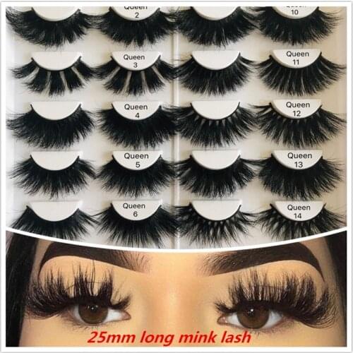 1/5/10/20Pairs 25mm Soft Fluffy 3D Mink False Eyelashes Dramatic Long Wispies Lash Extension Natural Volume Beauty Handmade