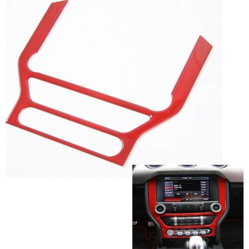 1Pc Auto Car Console DashBoard GPS Navigation Frame Panel Cover Trim Styling Fit For Ford Mustang 2015 2016 ABS Accessories