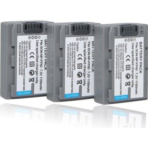 3pcs/lot NPFP50 NP-FP50 rechargeable Battery NP FP50 Camera batteries for Sony NP-FP30 NP-FP50 NP-FP60 NP-FP70 NP-FP71 NP-FP90