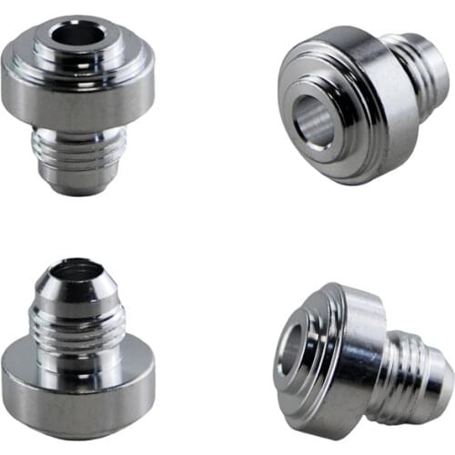 4pcs AN -6 AN6 Male Aluminium Adapter Weld Bung Nitrous Hose Fitting Tank Cell silver