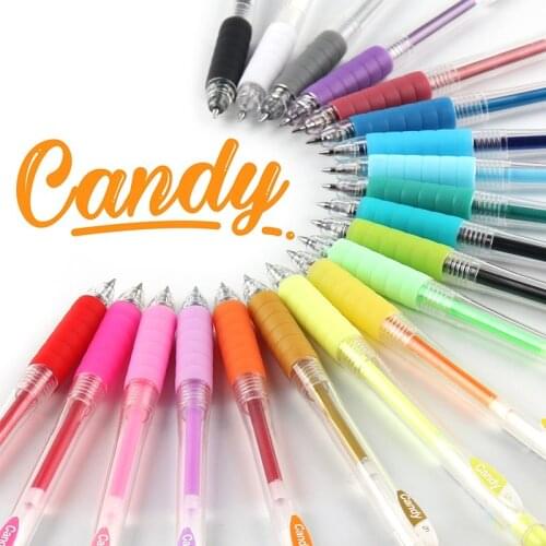 6pcs Candy Color Pens Set 0.5mm Ballpoint Liquid Ink Metallic Highlight Juice Colors Art Marker Liner Drawing Paint School F401