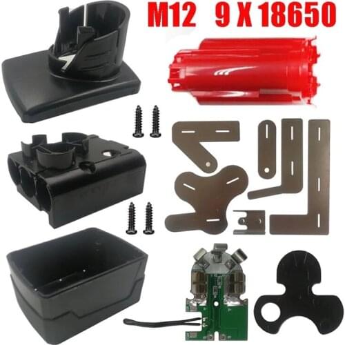 9x18650 M12 Li-ion Battery Plastic Case PCB Protection Circuit Board For Milwaukee 12V 9.0Ah 48-11-2411 Box Housing Shell