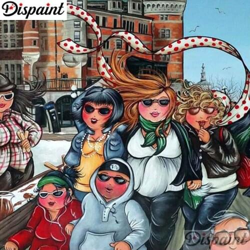 Dispaint Full Square/Round Drill 5D DIY Diamond Painting "Fat woman" Embroidery Cross Stitch 3D Home Decor A06339