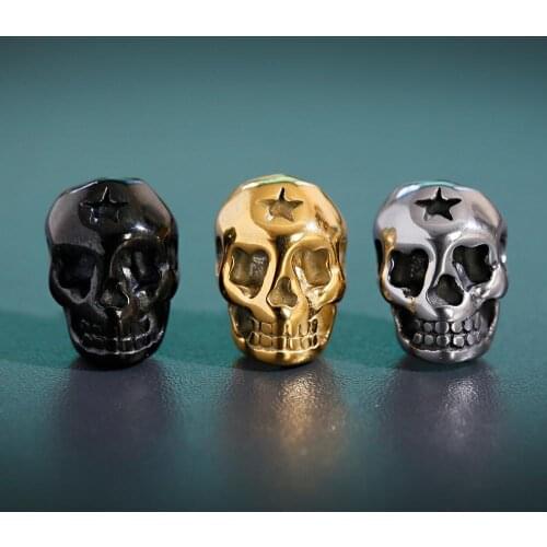 Skull Buddha Beads For Bracelets Charms Stainless Steel Bead Spacer Ball Handmade DIY Craft Vintage Accessories Jewelry Making