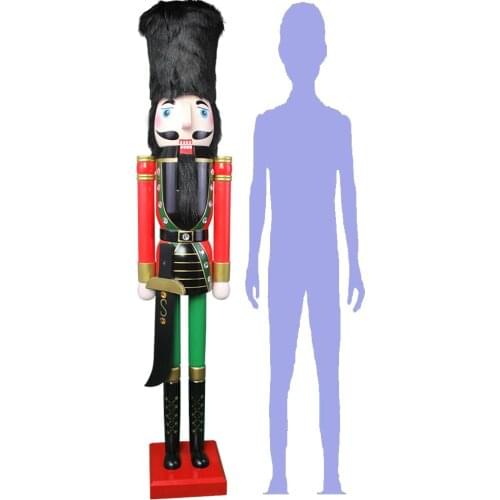 CDL 4feet/120cm/4ft/4foot Life sized large/Giant Red and black Christmas Wooden Nutcracker King & Soldier Ornament Doll K06
