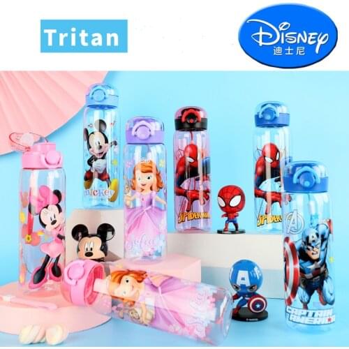 1pcs MARVEL Childrens Water Bottle Direct Drinking DISNEY Mickey plastic cup baby Feeding Cups outdoor Sport Bottles for kids