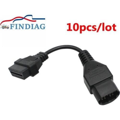 10pcs/lot Diagnostic Connector OBD 2 Extension Converter Male to Female for Mazda 17 Pin to 16 Pin Adapter Data Link Connector