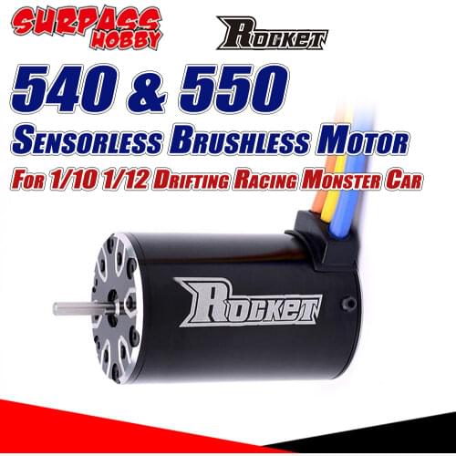 SURPASS HOBBY Rocket 540 550 Sensorless Motor Brushless RC Motor Shaft 3.175/5mm Racing for 1/10 RC Trucks Buggy Traxxas Trx4