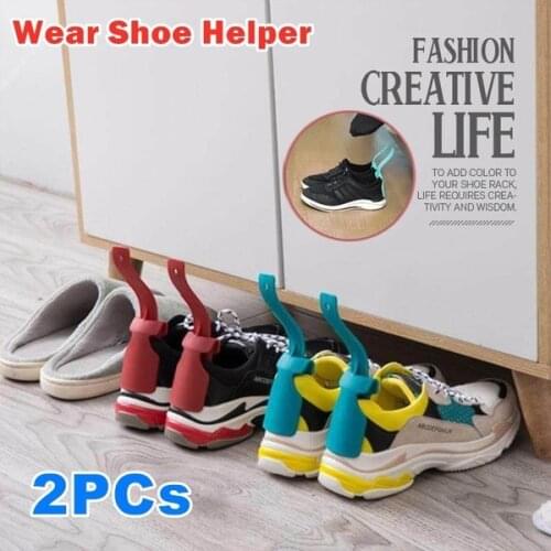Junejour 1/2PCS Lazy Unisex Wear Shoe Horn Helper Shoehorn Shoe Easy on and off Shoe Sturdy Slip Aid New