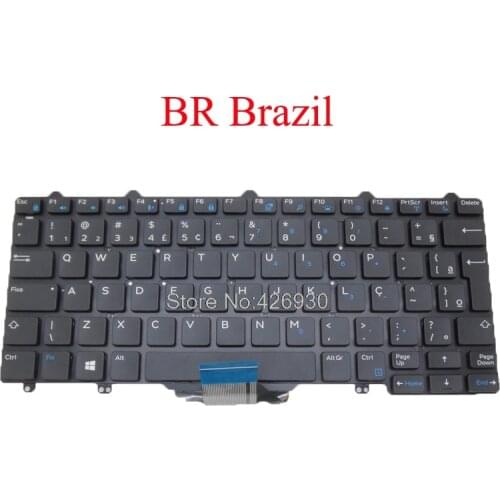 Backlit BR Keyboard For DELL For Latitude 7350 E5250 E5270 E7250 E7270 E7450 E7470 3160 3150 Brazil PK1313O3B35 0PTKNG PTKNG new