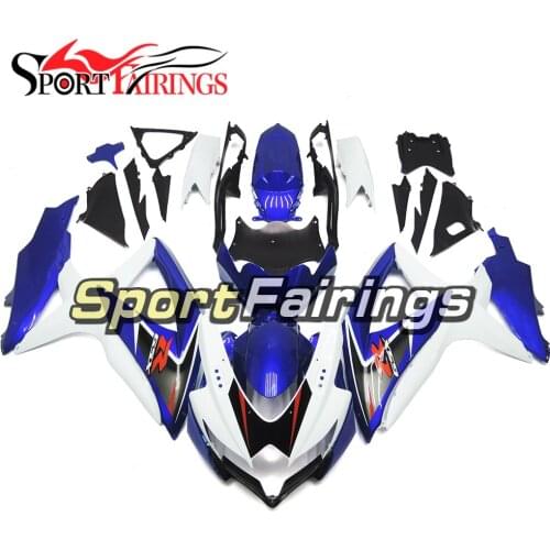 Full ABS Plastic Injection Fairing Kits For Suzuki GSXR600 GSX750 08 09 10 K8 2008 2009 2010 Sportbikes Fairings White Deep Blue