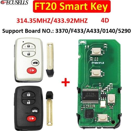 Lonsdor FT20-0140/3370/5290/A433/F433 314/433Mhz Smart Remote Car Key For Toyota Crown Camry Prius Prodo for Lexus CT IS + Shell