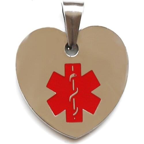 Love shape medical dog brand personality stylish stainless steel dog tags