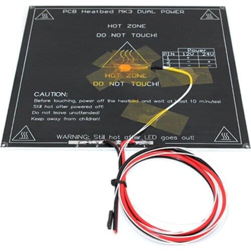 MK3 aluminum heated bed kit NTC3950 heating bed heated build platform 12/24V dual voltage circuit board 214x214mm