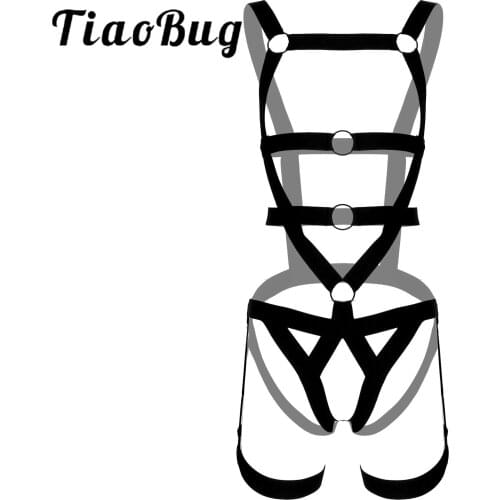 Mens Nightclub Party Sexy Costume Outfit Erotic Body Shoulder Chest Elastic Harness Belt Double Shoulder Straps Leotard Catsuit
