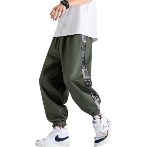Men Pants 2021 Fashion Printed Hip Hop Sweatpants Casual Trousers Elastic Waist Harem Joggers