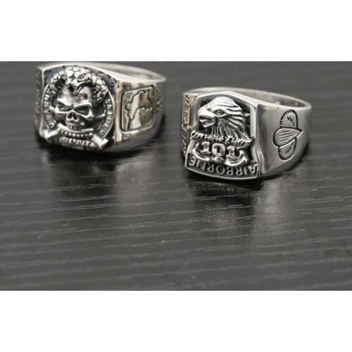 BOCAI 100% real S925 sterling silver jewelry Thai silver Eagle ring ring for men personalized one piece skull fashion man rings