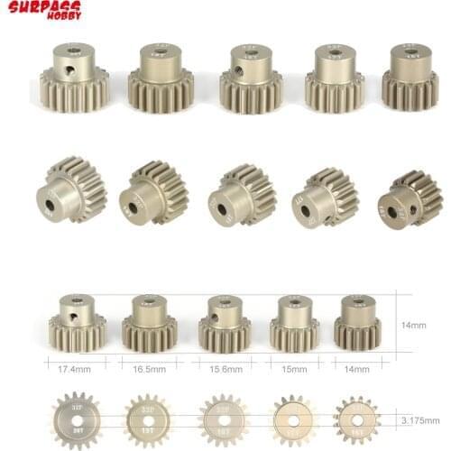 SURPASS HOBBY 2pcs 32DP 3.175mm 12T 13T 14T 15T 16T 17T 18T 19T 20T Metal Pinion Motor Gear Set for 1/10 RC Car Truck