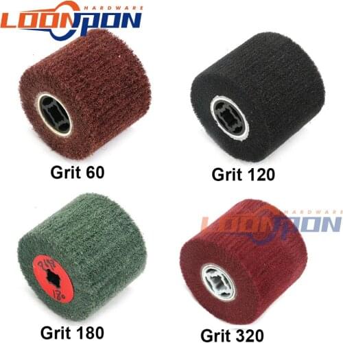 Non-woven Nylon Abrasive Flap Wheel Brush Wire Drawing Polishing Drum Wheel for Stainless Steel Grit 60 120 180 320