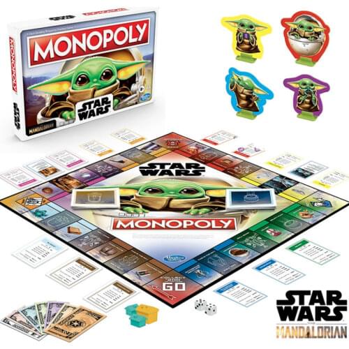 New Hasbro Monopoly Board Game Star Wars Mandalorian Card Game Kids Toys Fun Friends Family Party Strategy Game New Year Gift