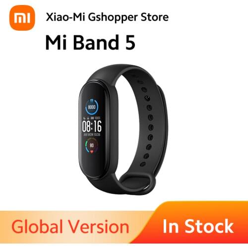 Original Xiaomi Mi Band 5 Global Version 9 Languages Smart Miband Screen Bracelet Heart Rate Fitness Sport Bluetooth Wristband