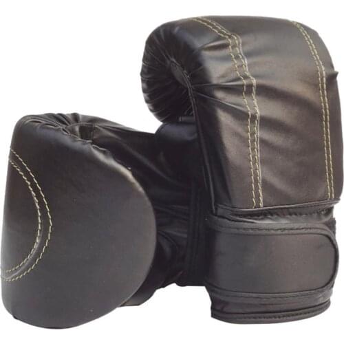 1 Pair Faux Leather MMA Boxing Muay Thai Sandbag Fight Combat Training Fist Glove Shock Absorption for Fitness Workout Equipment