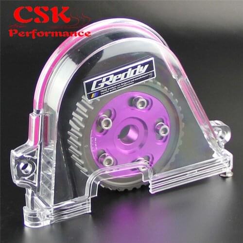 Clear Gear Timing Belt Cover +Cam Pulley Kit For Honda Civic D15 D16C 96-00 Purple/Red/Blue